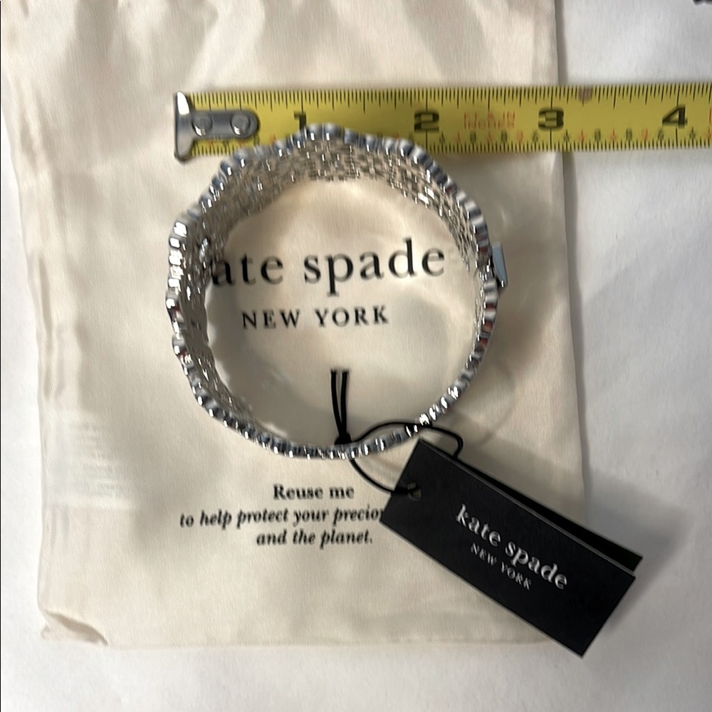 Kate Spade Silver Floral Cutout Bracelet 7” NWT - Picture 9 of 11